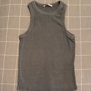 Zara Charcoal Ribbed Racerback tank